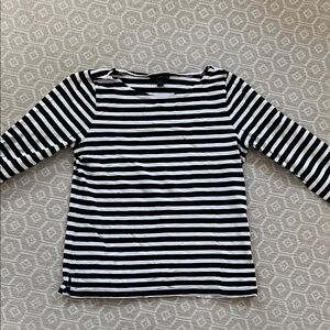 J. Crew Black and White Striped Top